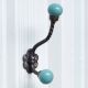 Solid Sea Green Ceramic Iron Hooks